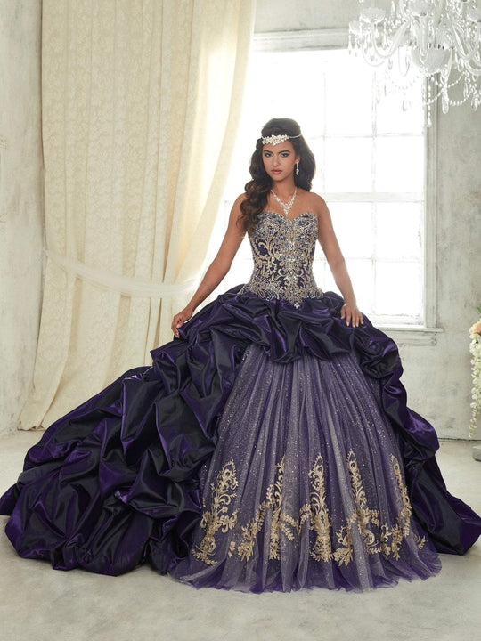 Quinceanera Collection - 26831 Metallic Embroided Sweetheart Ballgown