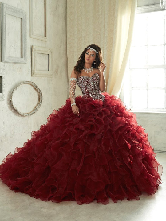 Quinceanera Collection - 26833 Jewel Studded Corset Organza Ballgown