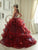 Quinceanera Collection - 26841 Three Piece Beaded Ruffled Ballgown in Red