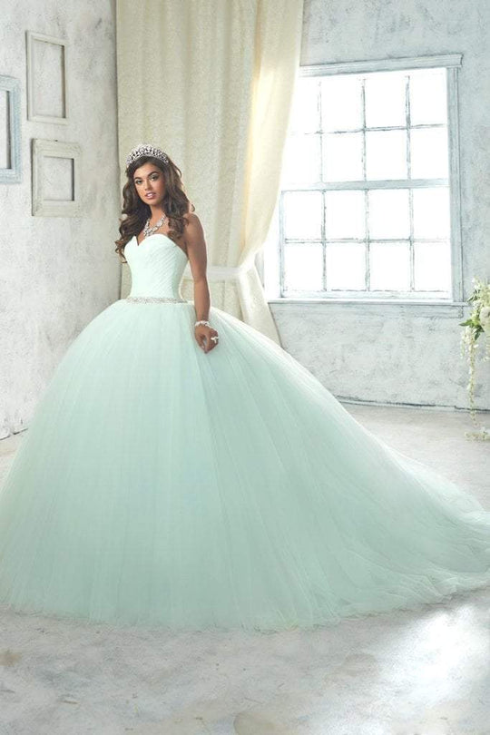 Quinceanera Collection - 26849 Strapless Sweetheart Tulle Ballgown in Green