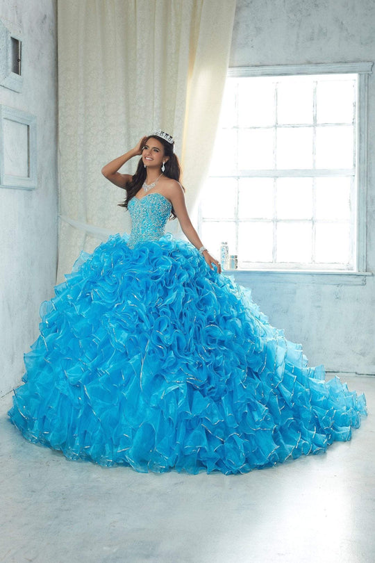 Quinceanera Collection - 26850 Bedazzled Strapless Ruffle Ballgown
