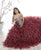 Quinceanera Collection - 26845 Crystal Beaded Ruffle Organza Ballgown in Red