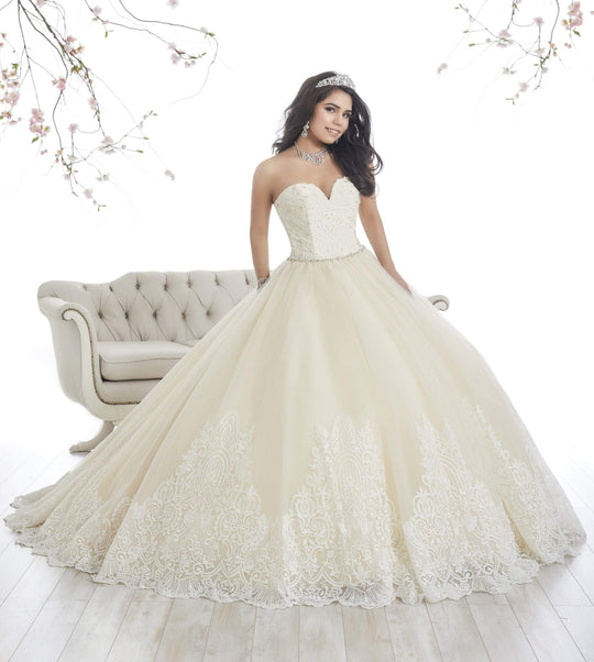 Quinceanera Collection - 26852 Lace Strapless Sweetheart Ballgown