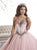 Quinceanera Collection - 26869 Floral Appliqued Strapless Ballgown