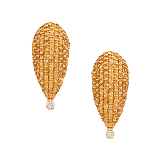 Tresor Collection - Yellow Sapphire and Diamond Earrings in 18K Yellow Gold