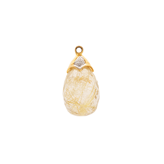 Tresor Collection - Interchangeable Baroque Drop Earrings in 18k Golden Rutile