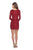 La Femme - 28316 Sequined Ruched Long Sleeves Cocktail Dress In Red