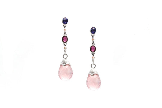 Multicolor Interchangeable Top With Rose Quartz Baroque In 18K White Gold