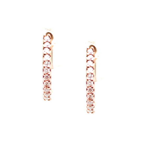 Diamond Huggies in 18K Rose Gold