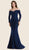 Rina Di Montella - RD2605 Embellished Lace Off-Shoulder Trumpet Gown in Blue