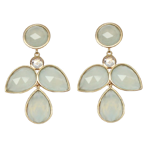 The Duchess Drop Earring - Aqua Chalcedony