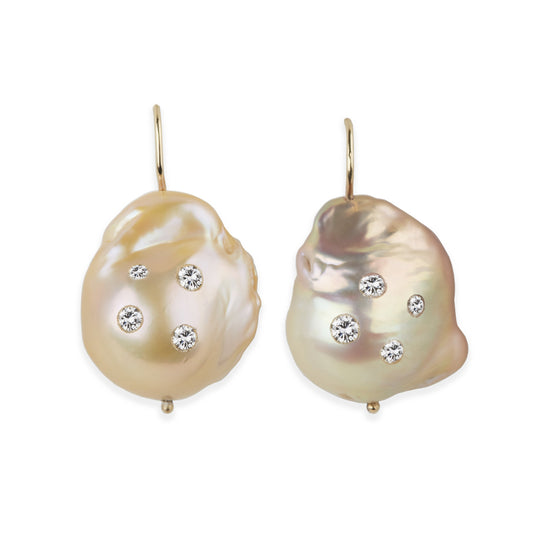 Elizabeth Buenaventura -  Pink Baroque Pearl Earrings