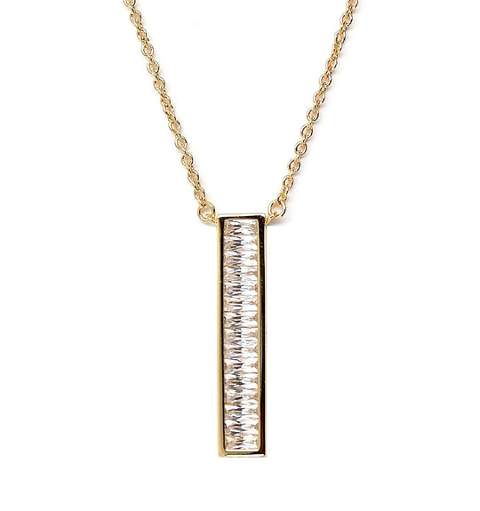 Vertical Baguette Bar     Gold