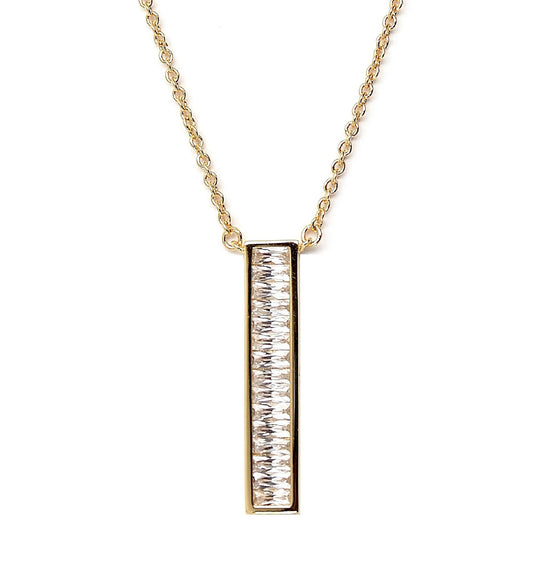Rachael Ryen - Vertical Baguette Bar in Gold