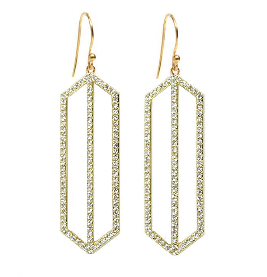 Pave Deco Drops - Gold