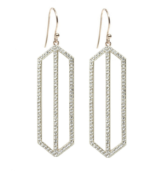 Pave Deco Drops - Silver