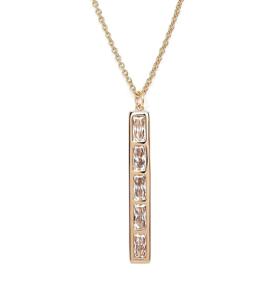 Rachael Ryen -  Baguette Bar Pendant in  Gold