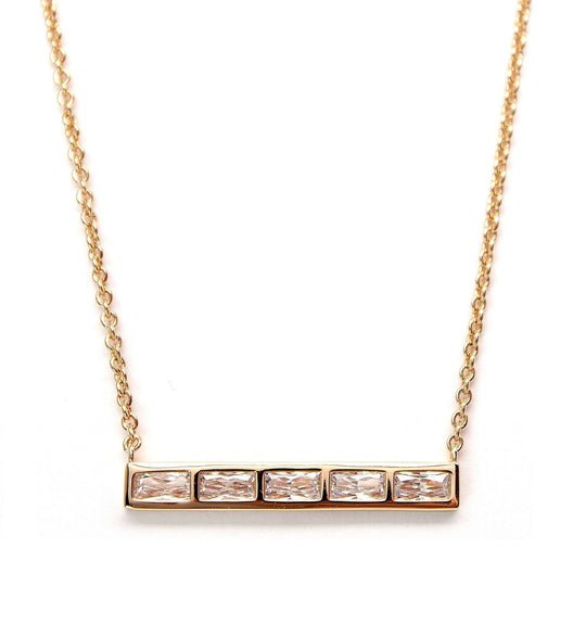 5 Stone Baguette Bar                   Gold