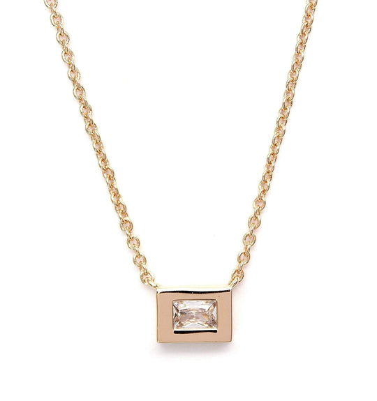 Rachael Ryen - Single Baguette Necklace in  Gold