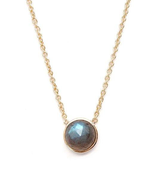 Round Gem Necklace    Labradorite