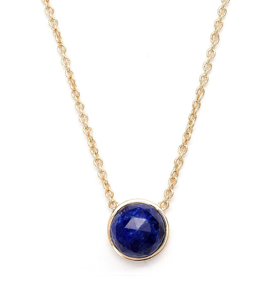 Round Gem Necklace                                     Lapis