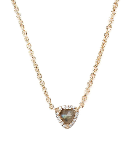 Triangle Pave Necklace  Labradorite