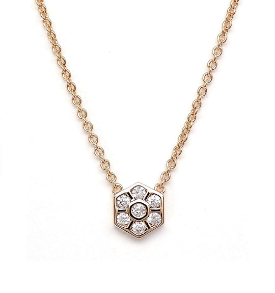 Rachael Ryen -  Honeycomb Hexagon Necklace in Gold