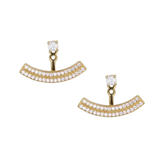 Double Bar Crescent Ear Jackets