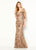Cameron Blake - 219691 Lace Embroidered V-Neck Dress In Brown