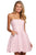 Sherri Hill - 53002 Beaded Lace Strapless Short A-line Dress In Pink