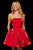 Sherri Hill - 52969 Straight Across Strapless A-Line Short Dress In Red