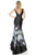 Jovani - 64289 Sleeveless V-Neck Trumpet Dress In Black and Multi
