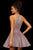 Sherri Hill - 53027 Short Illusion Paneled Halter Glitter Dress In Pink and Silver