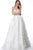 Jovani - 62382 Strapless Feathered Skirt A-line Dress In White