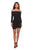 La Femme - 28182 Long Sleeve Off-shoulder Jersey Sheath Dress In Black