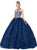 Dancing Queen - 1392 Embroidered Cutout Back Tulle Ballgown In Blue