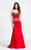Ashley Lauren - 1009 Rhinestone Beaded Sweetheart Trumpet Dress in Red and Green