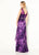 Cameron Blake - 219694 Printed Surplus V-Neck Gown In Purple and Multi-Color