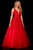 Sherri Hill - 11335 Beaded Embroidered Tulle V Neck A Line Dress In Red