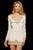 Sherri Hill - 53013 Fully Beaded Deep V-neck Short Sheath Dress In White and Gold