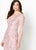 Montage by Mon Cheri - 219971 Floral Applied Illusion Dress In Pink
