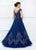 Ivonne D for Mon Cheri - 118D05 Beaded V-neck Dress With Overskirt In Blue