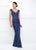 Ivonne D for Mon Cheri - 118D05 Beaded V-neck Dress With Overskirt In Blue