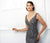 Ivonne D for Mon Cheri - 118D09 Beaded Lace Deep V-neck Tulle Dress In Gray
