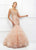 Ivonne D for Mon Cheri - 118D09 Beaded Lace Deep V-neck Tulle Dress In Gold