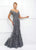 Ivonne D for Mon Cheri - 118D12 Lace Applique Plunging Trumpet Dress In Gray