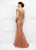 Ivonne D for Mon Cheri - 118D13 Lace Embroidered Wide V-neck Dress In Orange and Multi-Color