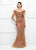 Ivonne D for Mon Cheri - 118D08 Beaded Lace Dress With Tulle Overlay In Brown