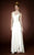 Janique - J018 Halter Petal Detailed Drape Gown In White