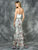 Colors Couture - J033 Strapless Floral Lace Evening Gown in White and Multi-Color